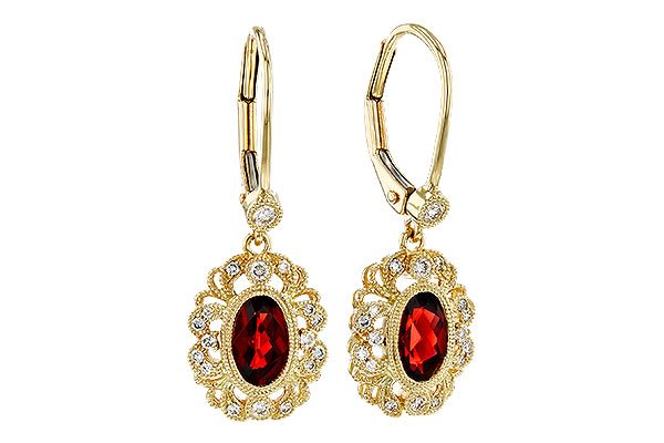 A274-85649: EARRINGS .98 TW GARNET 1.15 TGW (7x5MM GARNET)