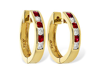 B001-21094: EARRINGS .29 RUBY .50 TGW