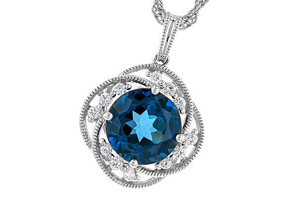 E273-93885: NECK 2.90 LONDON BLUE TOPAZ 3.05 TGW (9MM LBT)